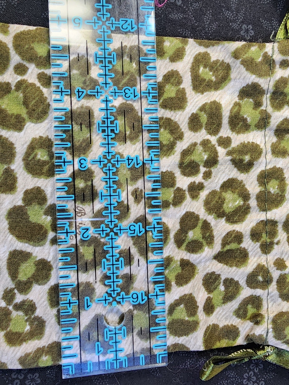 Brighton Cloth Green Leopard Print Drawstring Pouch Sz 6x5 - Picture 3 of 4